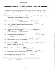 Lesson 7 Interpretation Exercise
