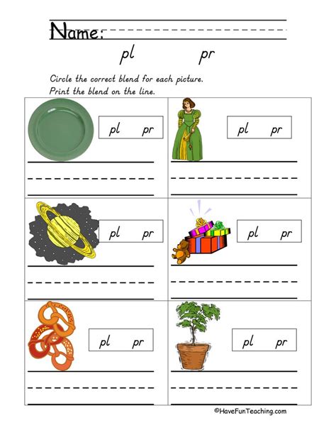 Lesson 7 P Blends Pl Pr 4 Step Pr Blend Words With Pictures - Pr Blend Words With Pictures