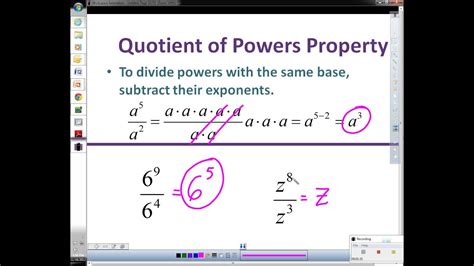 Lesson 8 3 Quotients Of Powers Central Greene Quotient Of Powers Property Worksheet - Quotient Of Powers Property Worksheet