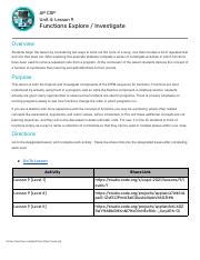 Lesson 9 Functions Explore Investigate