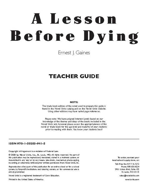 Lesson Before Dying Study Guide Answers