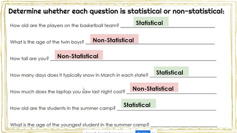 Lesson Explainer Statistical And Nonstatistical Questions Statistical And Nonstatistical Questions Worksheet - Statistical And Nonstatistical Questions Worksheet