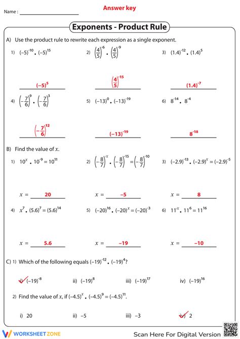 Lesson Exponents 9 1 Practice And Problem Solving A B