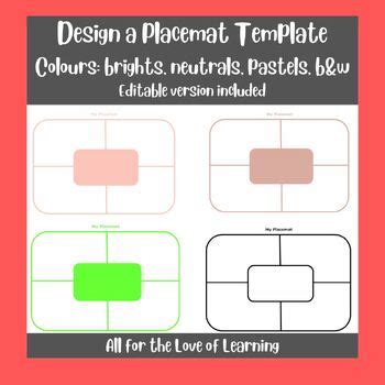 Lesson Placemat Template