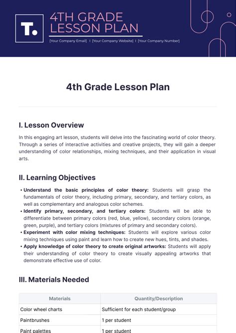 Lesson Plan For 4th Grade Colonial America