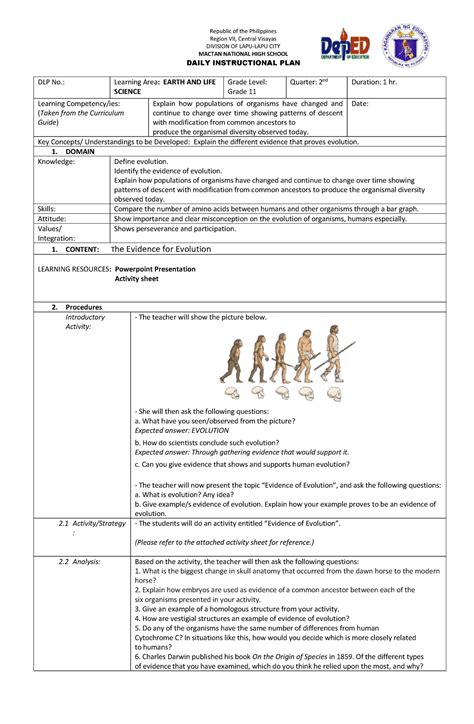Lesson Plan On Evolution And Natural Selection 7th Grade Worksheet For Evelotion - 7th Grade Worksheet For Evelotion