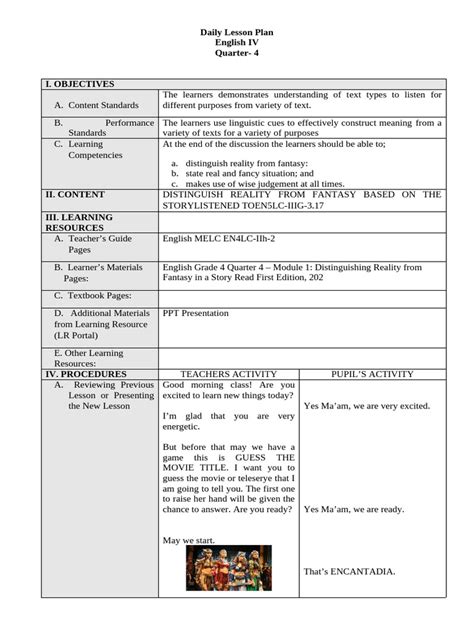 Lesson Plan Reality Vs Fantasy Using The Story Of Cinderella