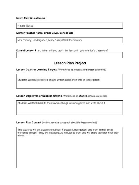 Lesson Plan Template For Ccss Grade 9