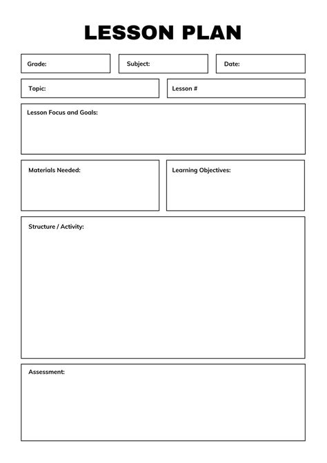 Lesson Plan Templates Free