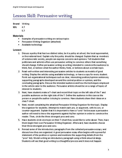 Lesson Plans For Persuasive Writing   18 Simple And Fabulous Persuasive Writing Mini Lesson - Lesson Plans For Persuasive Writing