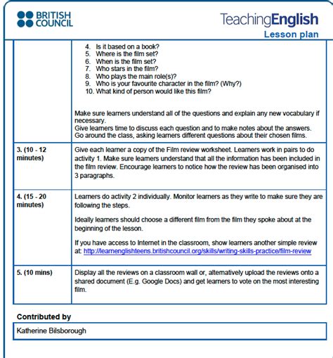 Lesson Plans Teachingenglish British Council Lesson Plan Template Ks1 - Lesson Plan Template Ks1