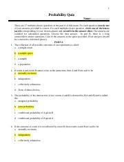 Lesson Probablity Test Multiple Choice