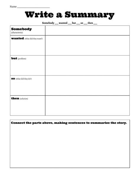 lessons for writing a summary worksheet