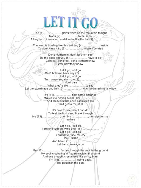 Let Go Frozen Lyrics