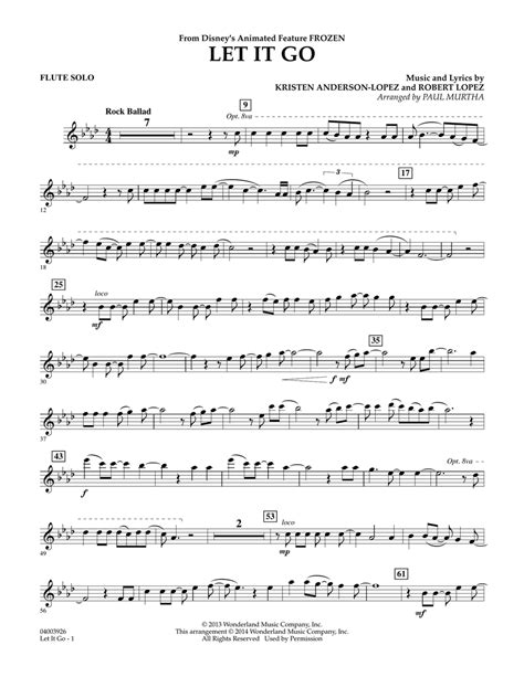 Let It Go Flute Sheet Music