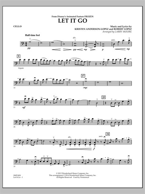 let it go frozen cello sheets