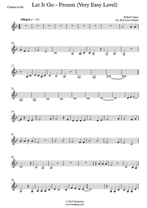 let it go frozen clarinet sheets