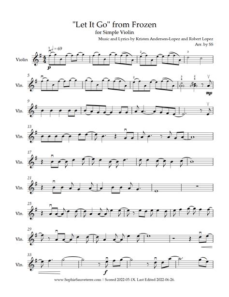 Let It Go Violin
