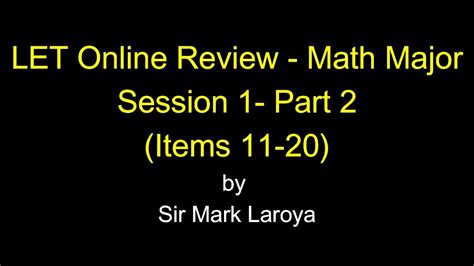 let review for math major