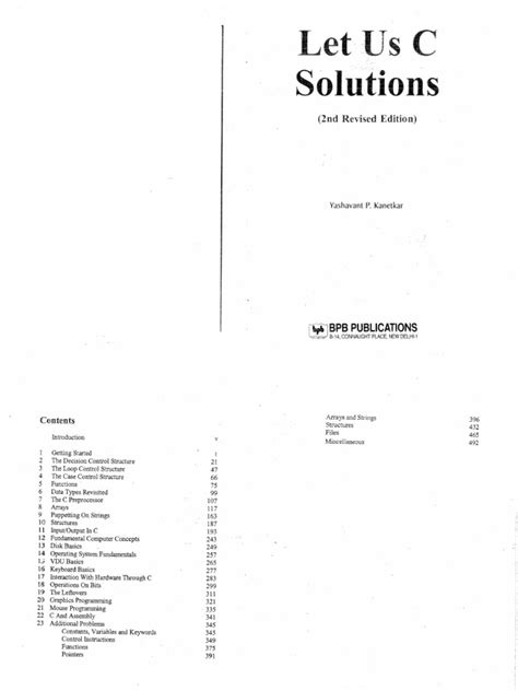 Let Us C Solutions 12th Edition Pdf