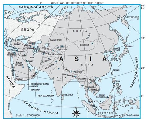 letak geografis benua asia