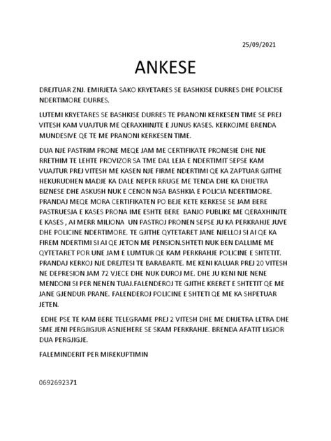 Leter Ankese Shembull