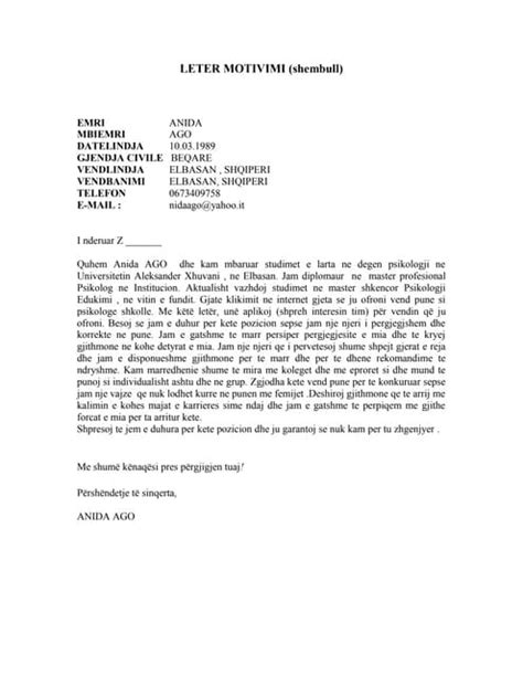 leter ankimi shembull