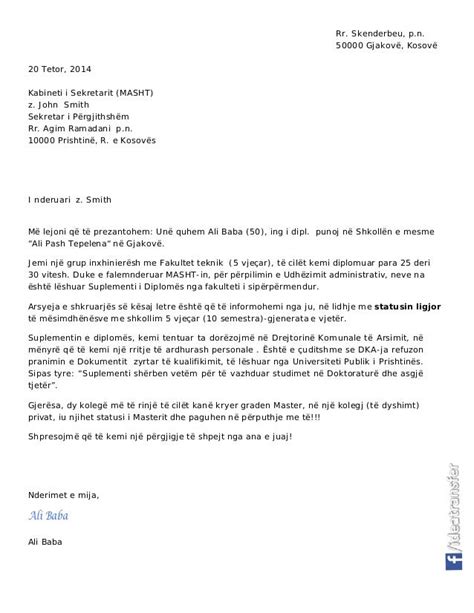 Leter Formale Shembull