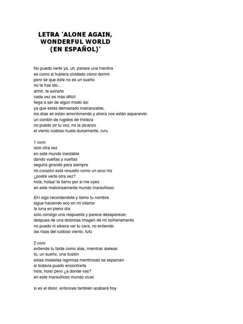 Letra Alone Again