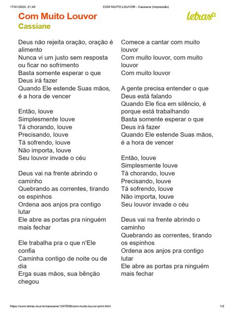 Letra Da Cassiane