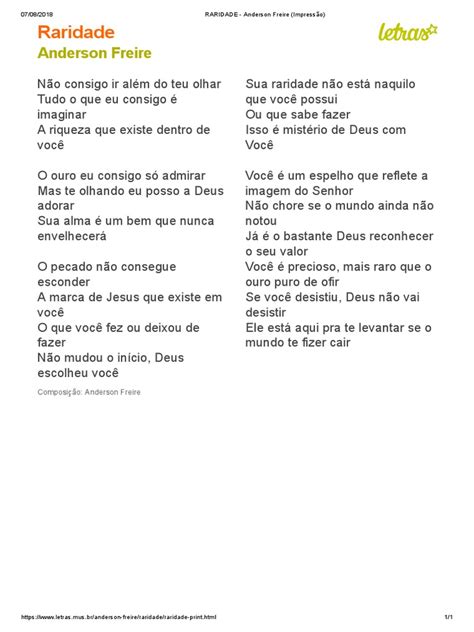 Letra Da Raridade