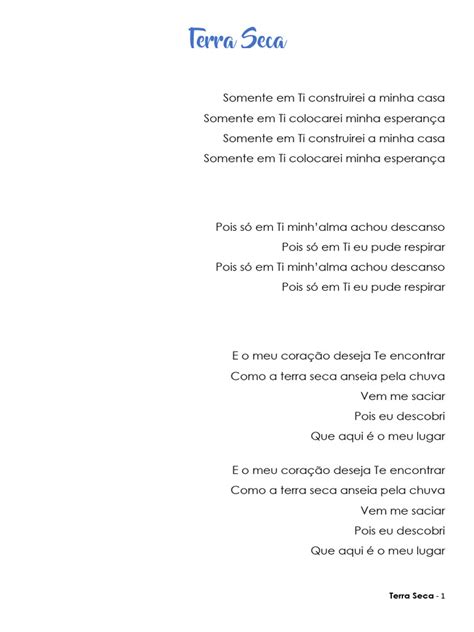 Letra Da Terra Seca