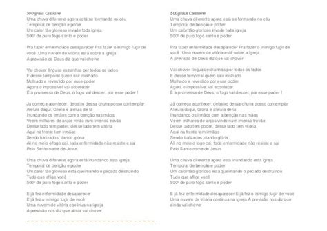 Letra De Cassiane 500 Graus