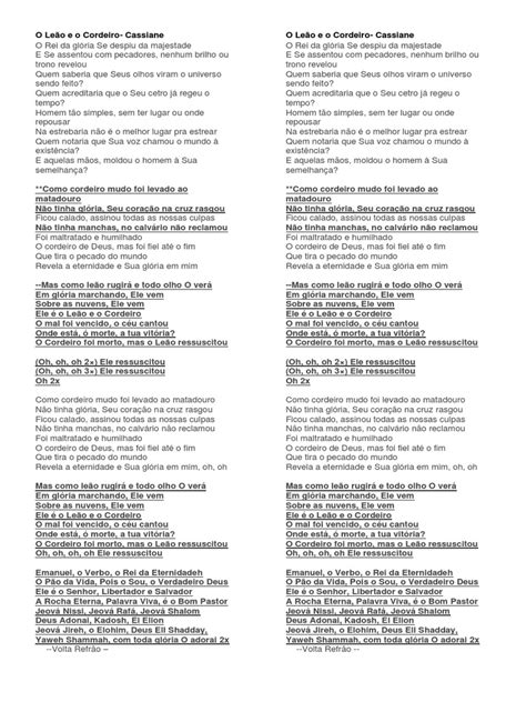 Letra De Cassiane Campeões Da Luz