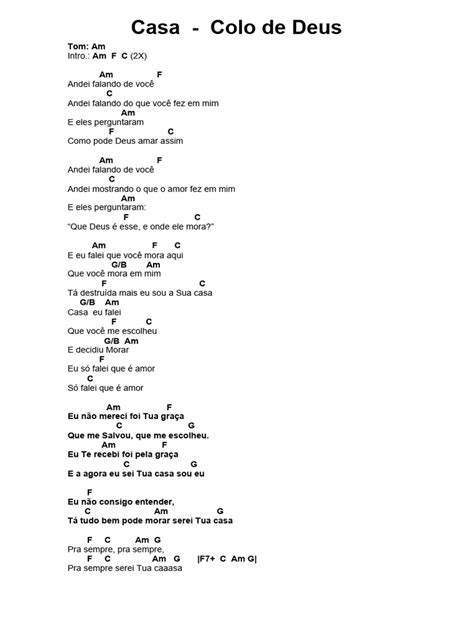Letra De Colo De Deus Mística Sublime