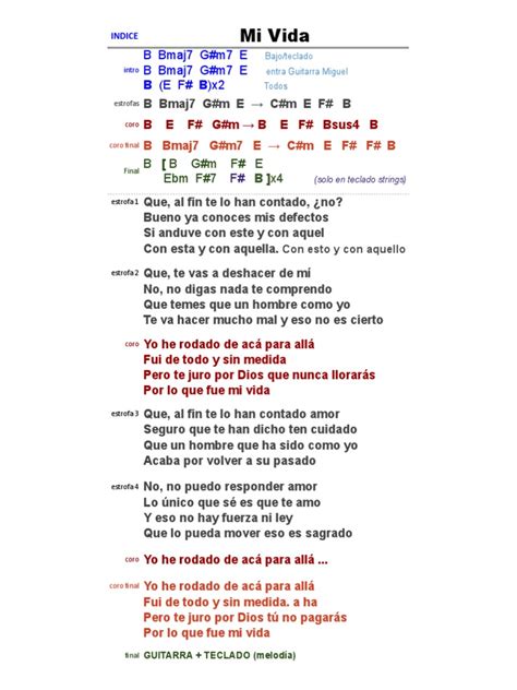 Letra De Dld Mi Vida