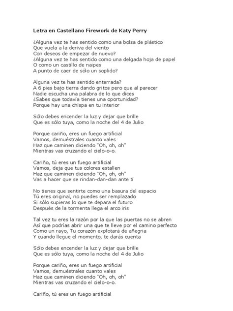 Letra De Katy Perry Firework