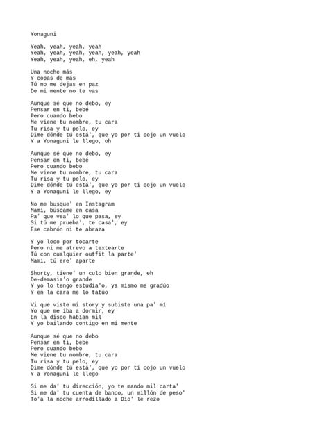 Letra De Yonaguni