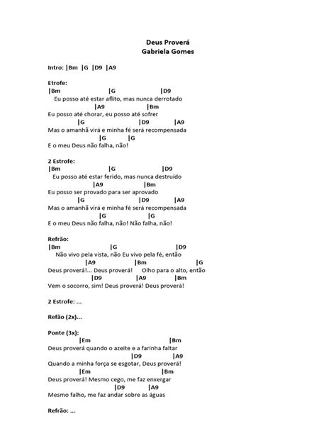 Letra Deus Provera