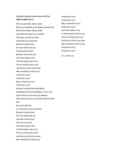 Letra Lost On You