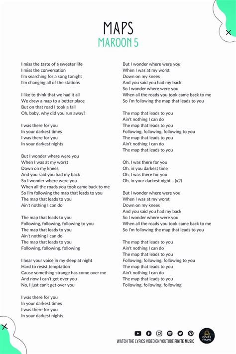 Letra Maps Maroon 5