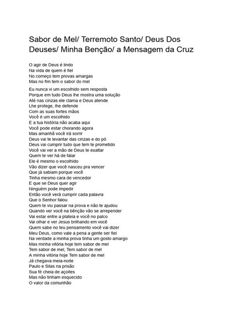 Letra Sabor De Mel