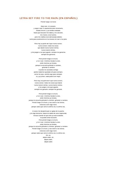 Letra Set Fire To The Rain Adele