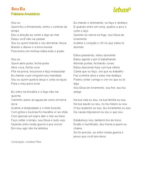 Letra Sou Eu