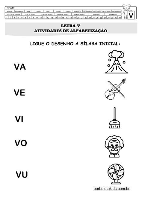 Letra V Atividades