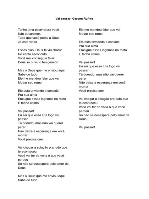 Letra Vai Passar
