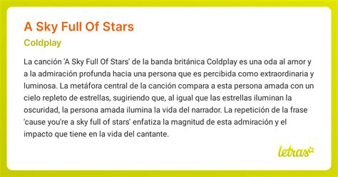 Letras De Coldplay A Sky Full Of Stars