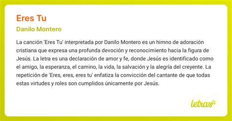 Letras De Danilo Montero Eres Todopoderoso