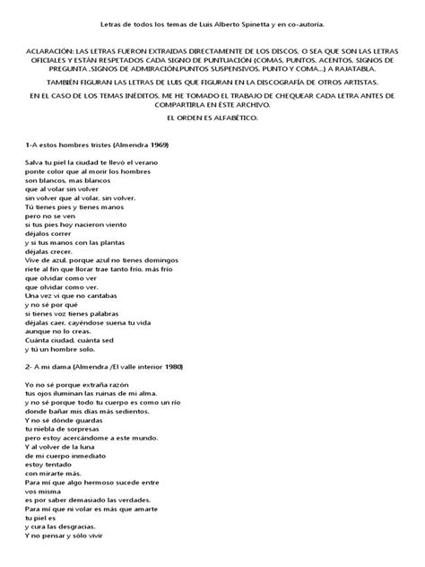 Letras De Luis Alberto Spinetta Bajan