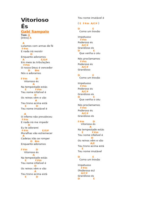 Letras Vitorioso Es